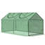 Maison de 4 pi x 2 pi avec housse en PE et fenêtres à enroulement, solution de jardinage intérieur et extérieur, protège des conditions difficiles, garde la chaleur, structure en acier robuste, coupe-vent, assemblage requis avec petite fermeture à glissière