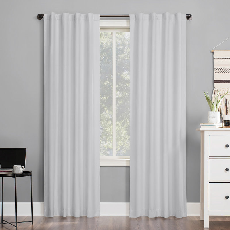 Wayfair Basics® Cambell Thermal 100% Blackout Back Tab/Rod Pocket Curtain Panel, 40" W x 63" L, White