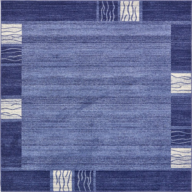 Tapis à motif géométrique mauve Desdemona, Carré 8 pi