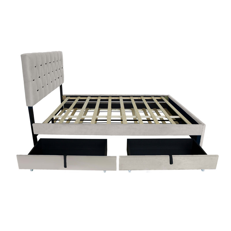 Queen Size Bed, Gray