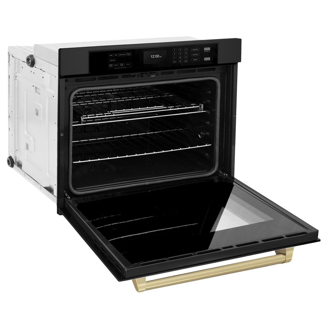 ZLINE 30 in. Professional True Convection Single Wall Oven with Air Fry and Self Clean ZLINE Accent 