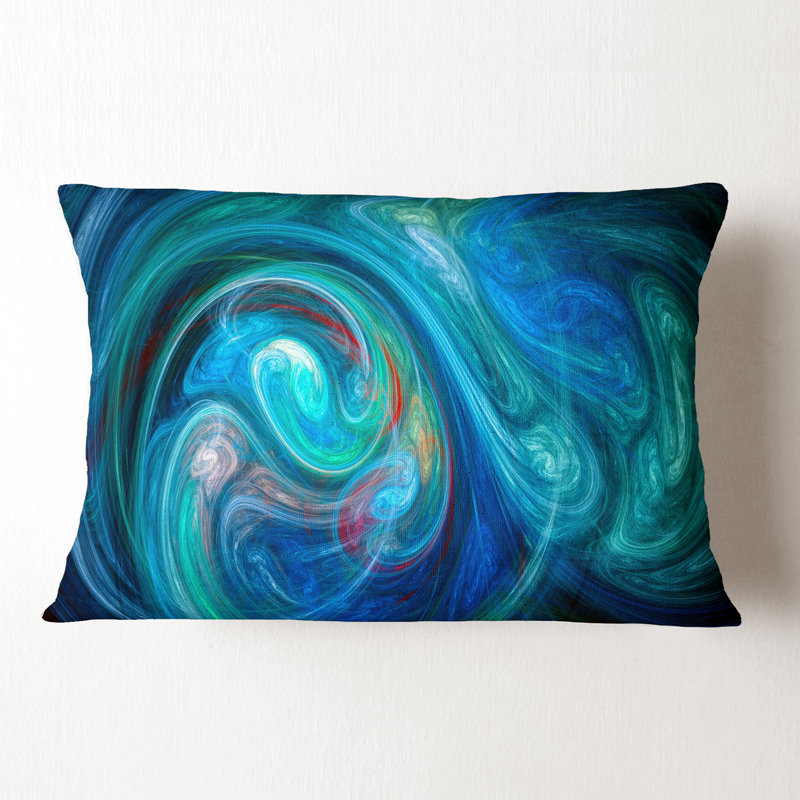  Coussin lombaire abstrait à texture fractale foncée