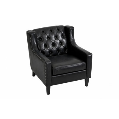 Fauteuil d'appoint en similicuir noir