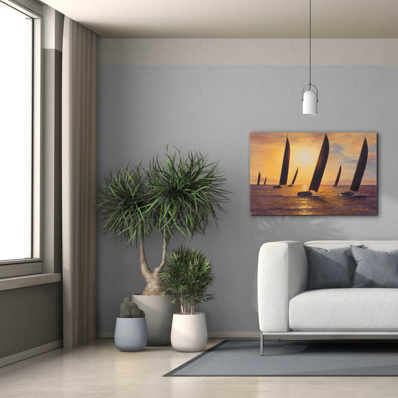 «Into The Sunset» par Diane Romanello, H 26 po x l 40 po x P 1,5 po