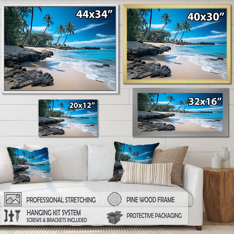 Stidams " Hawaii Whispers Of Paradise I " Mixed Media Print, H 30 po x l 40 po, Toile tendue