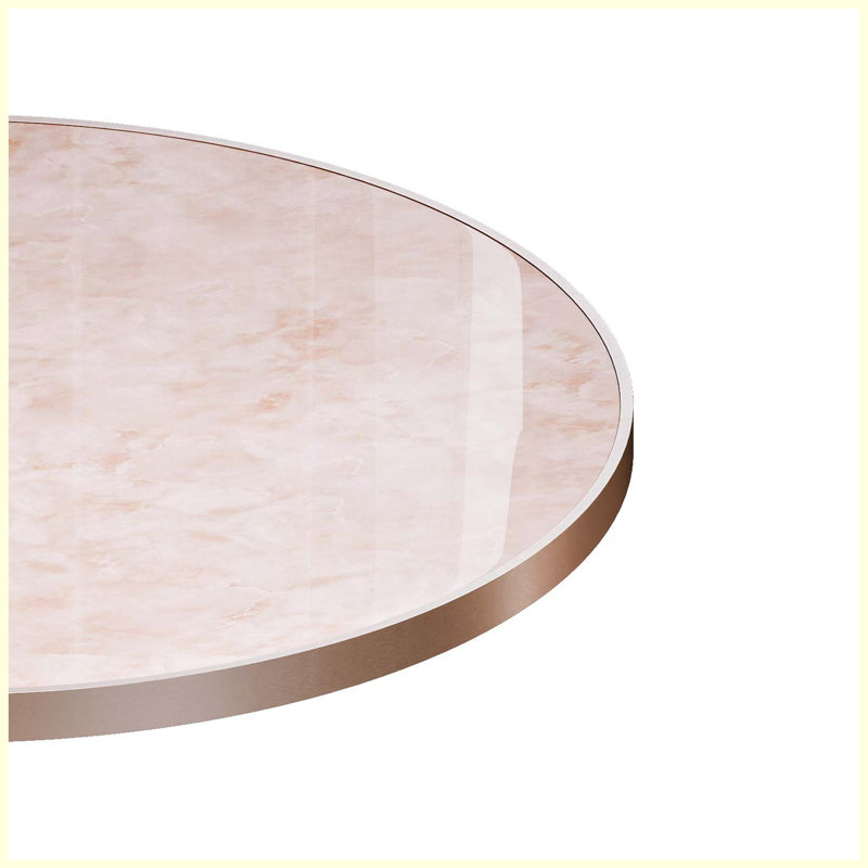 Table bistro moderne 31,5 po, plateau en faux marbre, structure en métal robuste, assemblage facile
