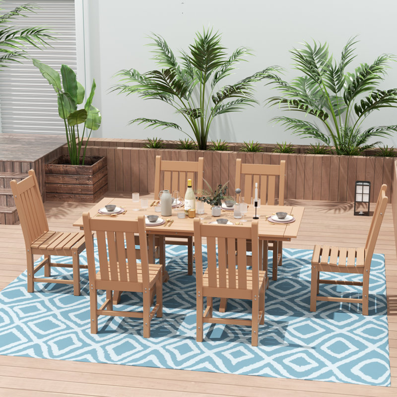 Ensemble de salle à manger rectangulaire pour 6 personnes 71 po Laguna, Teck