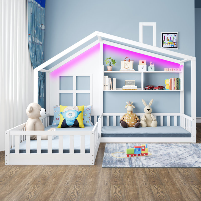 European Single (90 x 200 cm) House Bed, White