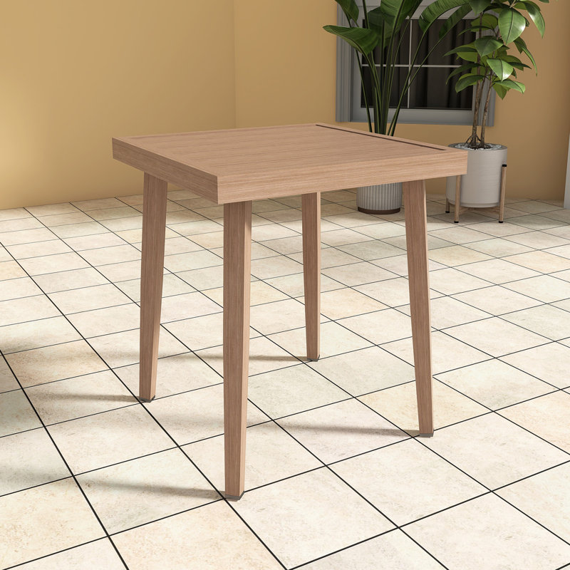 Table basse 18,9 po en grain de bois en aluminium léger