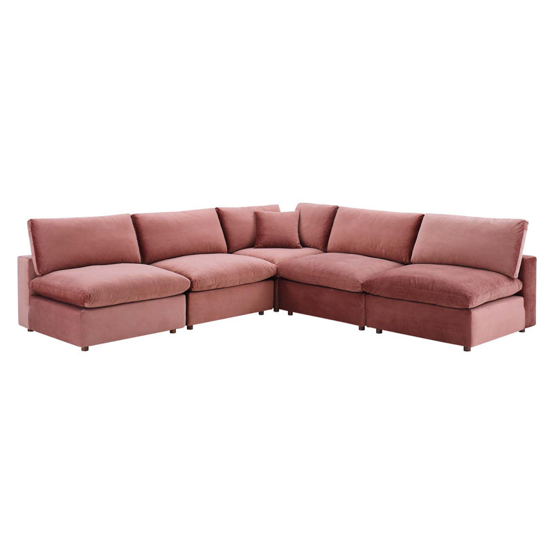 Canapé modulaire 5 pièces Commix, Vieux rose