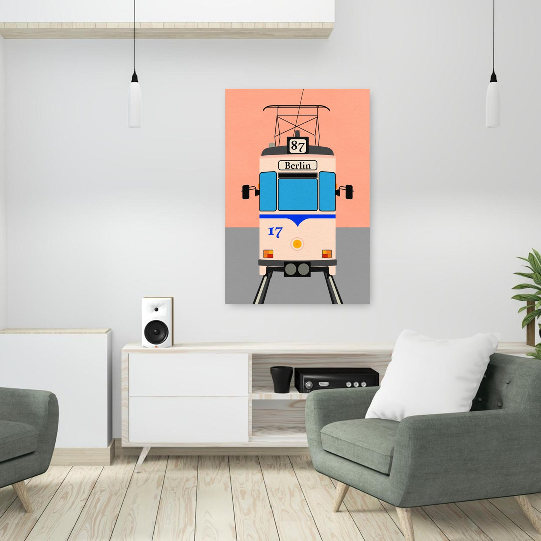Berlin Tram Colorful Abstract Contemporary Architecture City Wall Art Print