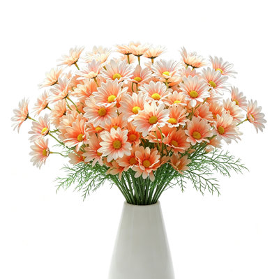 20 paquets de tiges de marguerite artificielle, bouquet de fleurs sauvages en soie artificielle de 19,5 pouces pour décor de table de mariage maison de campagne (vase non inclus)