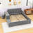 Stelijana Upholstered Grounded Bed with Bedside Desk and Little Round Stool-875290040-875290041