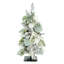 Arbre de Noël floqué avec feuilles et ornements magnolia