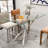 47.24" Rectangular Clear Tempered Glass Dining Table-390650268