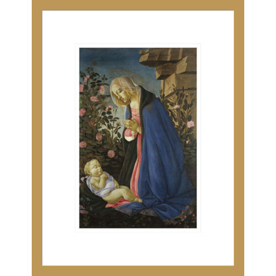 La Vierge adorant le Christ enfant endormi par Sandro Botticelli - Estampe numérique encadrée