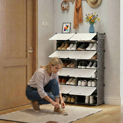 32 Pair Stackable Shoe Storage Cabinet