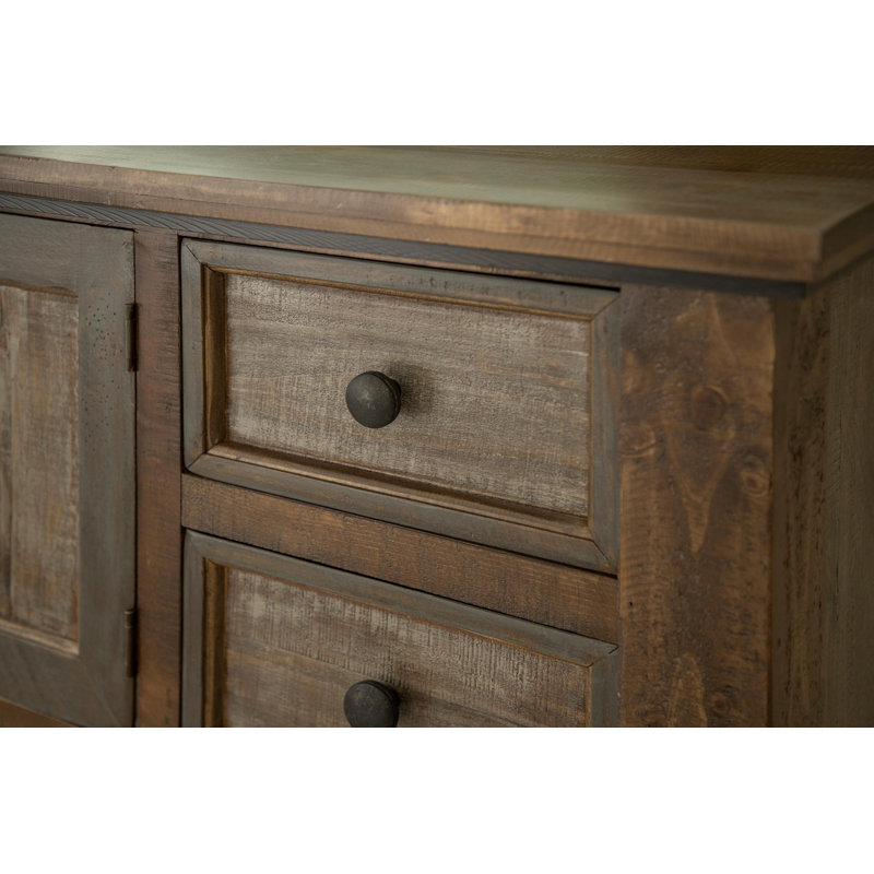 Commode 6 tiroirs, 2 portes Stone, Brun