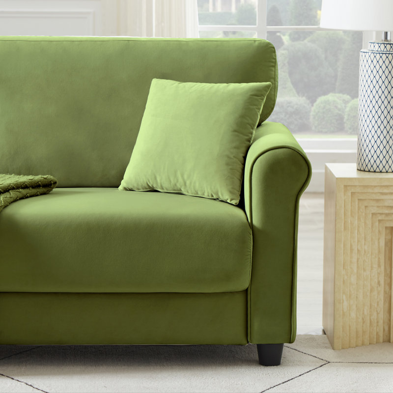 82.48'' Velvet Sofa, Green