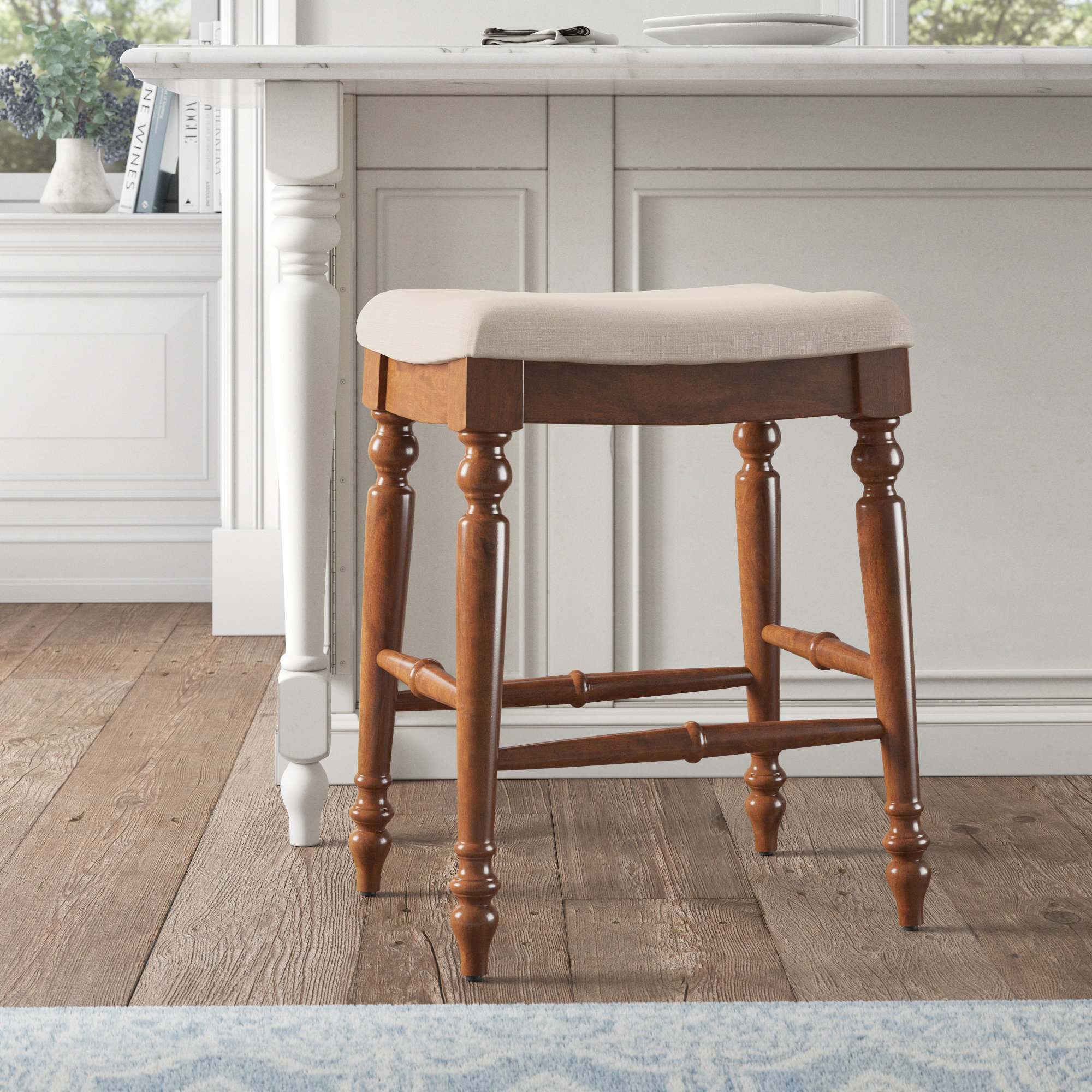 Kelly Clarkson Home Jordyn Backless Upholstered Wood Counter & Bar Stool & Reviews | Wayfair