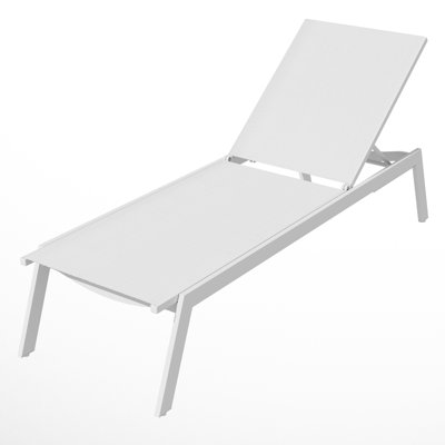 Outdoor 2-piece PVC-Coated Polyester Deckchair Set With 6-level Adjustment