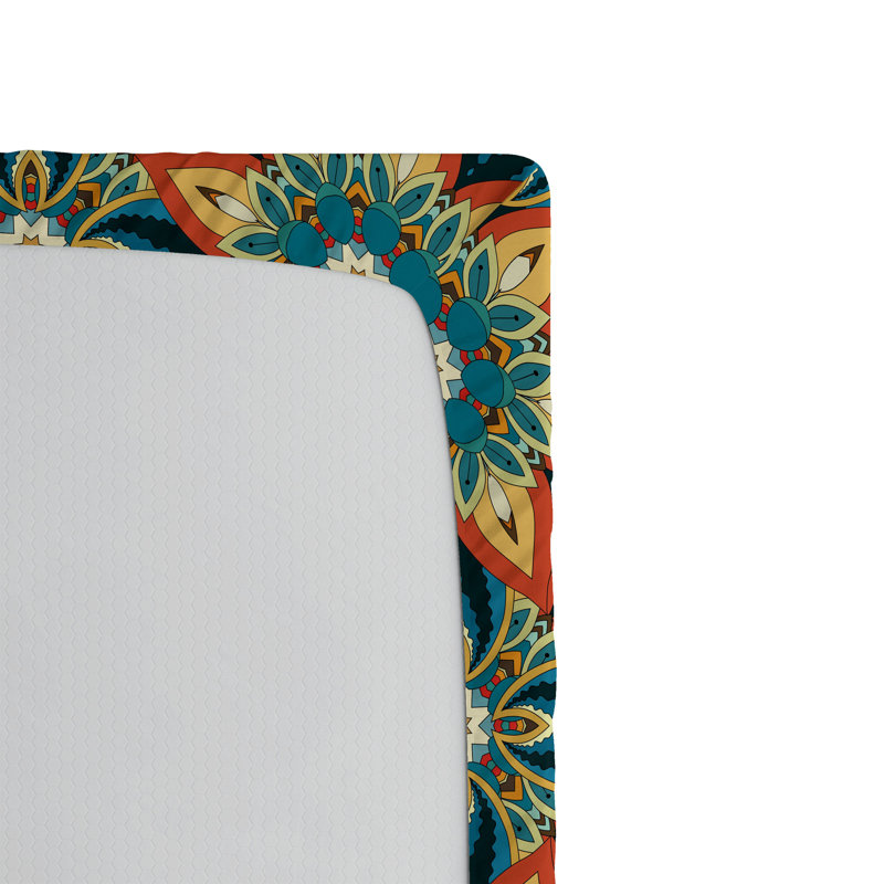 Drap-housse Ambesonne, paquet de 2, Drap-housse grand, Bleu / vert / jaune floral