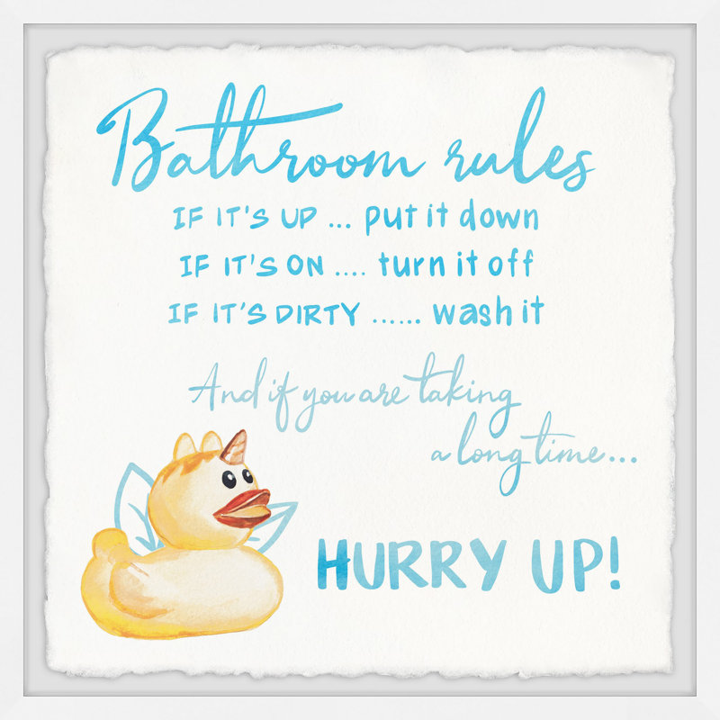 Duck Rules - Art textuel avec cadre photo, H 32 po x l 32 po x P 1,5 po