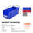 Plastic Storage Bin, (11-Inch X 5-Inch X 5-Inch), Hanging Stackable Storage Organizer Bin, Blue/Red, 12-Pack, Heavy Duty Stacking Containers For Closet, Kitchen, Office, Or Pantry Organization