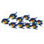 Metal Blue Tropical Fish Wall Decor - Coastal Nautical Reef Sculpture for Living Room, Patio Or Entryway