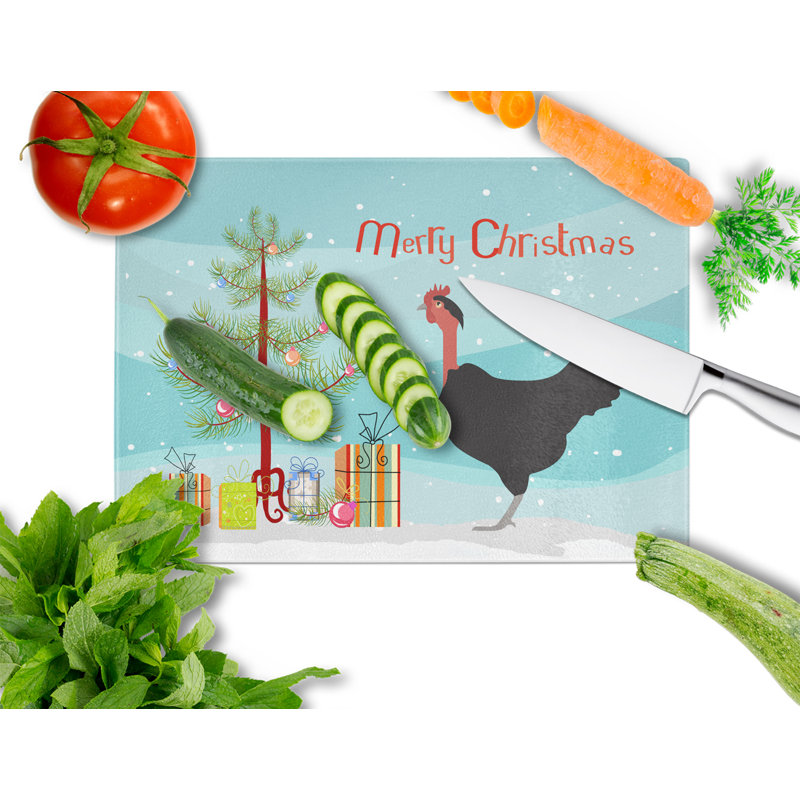 Planche à découper en verre trempé à cou de noël nue caroline