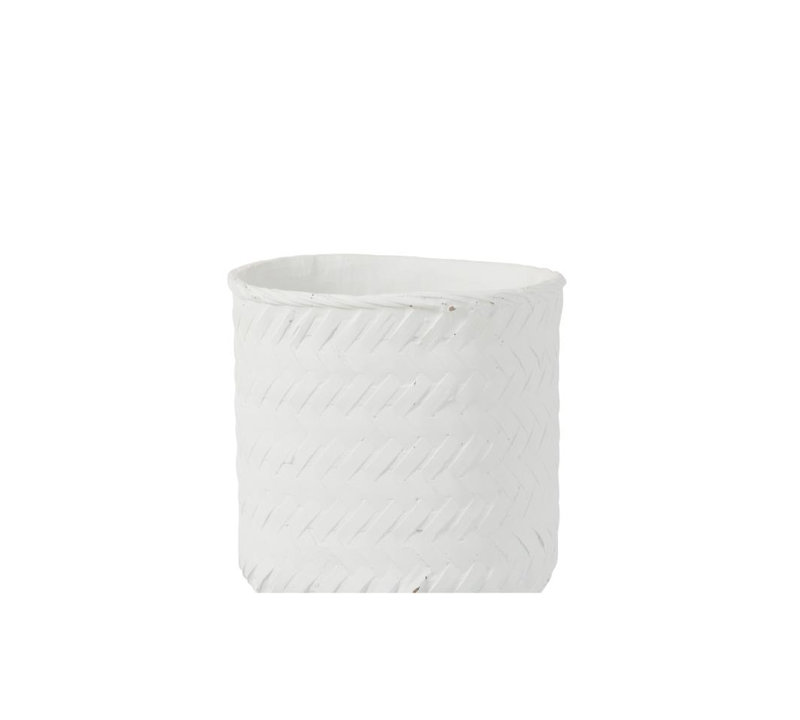 Dingus Cachepot, 23cm H x 25cm W x 25cm D, White