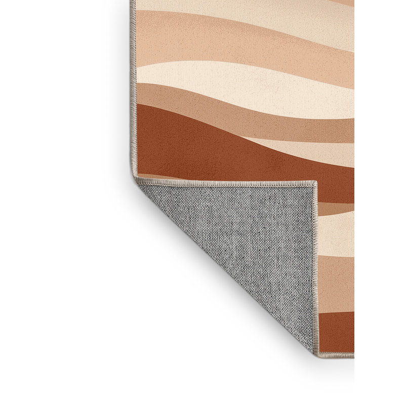 Tapis beige lavable à la machine de couleur unie minimaliste Pacchiana, Carré 5 pi