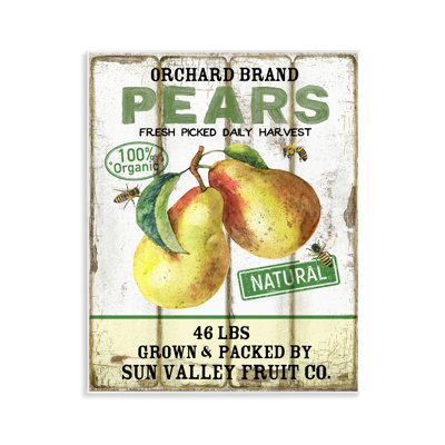  «Farm Orchard Pears», art mural sur bois par Creatif Belle