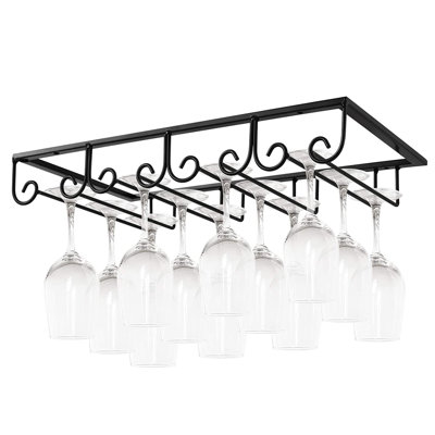 Under Cabinet Wine Glass Rack Stemware Rack-4 Rows 2 Pack by FullCircle Quake