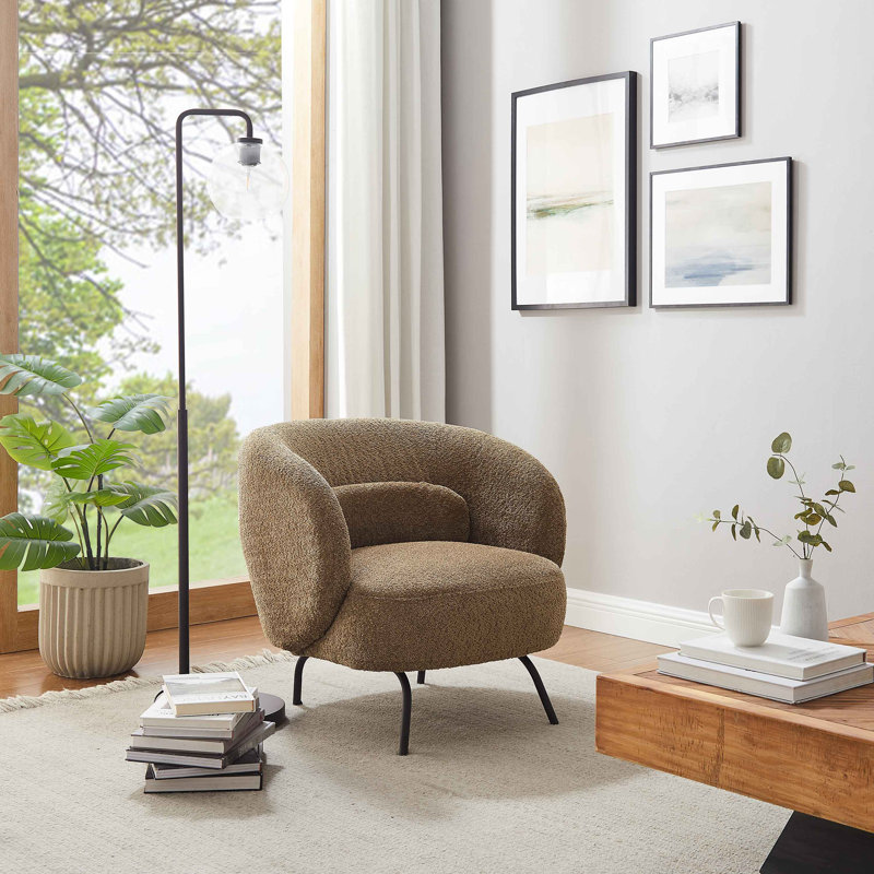 Jura 78Cm Wide Lounge Chair, Nut-Brown Boucle