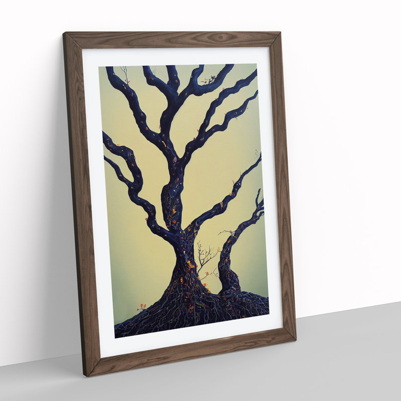 Mysterious Tree - Single Picture Frame Print, 64cm H x 46cm W, Walnut