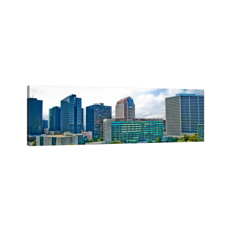 Nola Panoramic Skyline Cityscape (Day) 1 Piece Wrapped Canvas Panoramic Wall Art, 30.48 cm H x 91.44 cm W x 1.91 cm D
