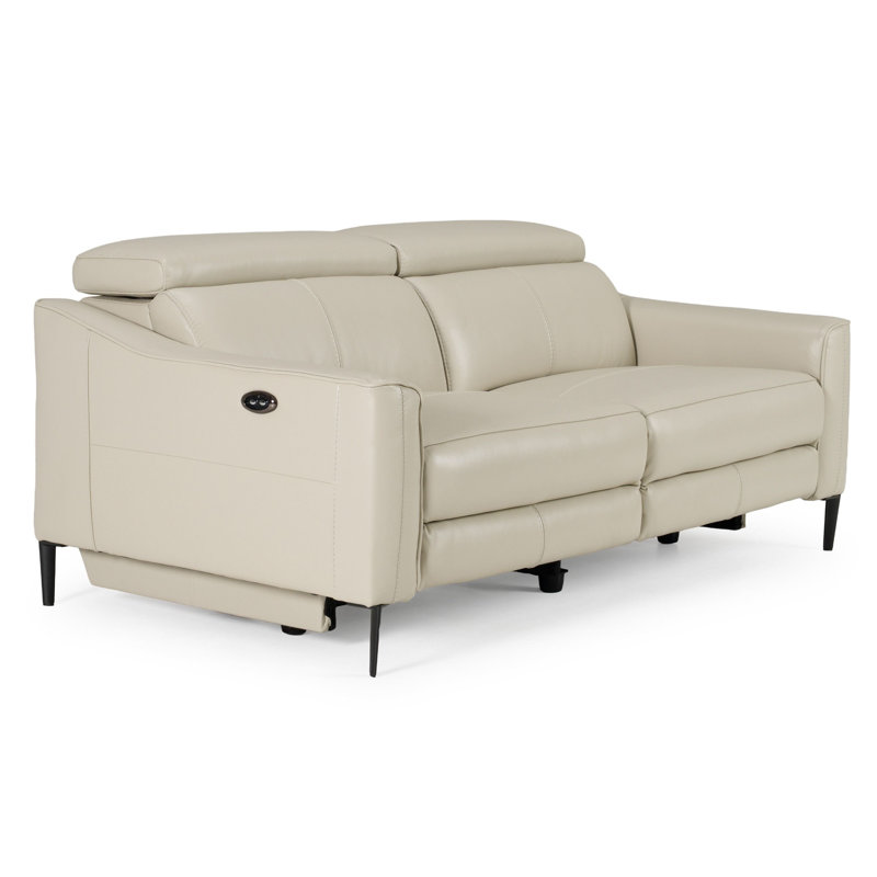 Anisia 73.5'' Leather Power Reclining Sofa, Gray