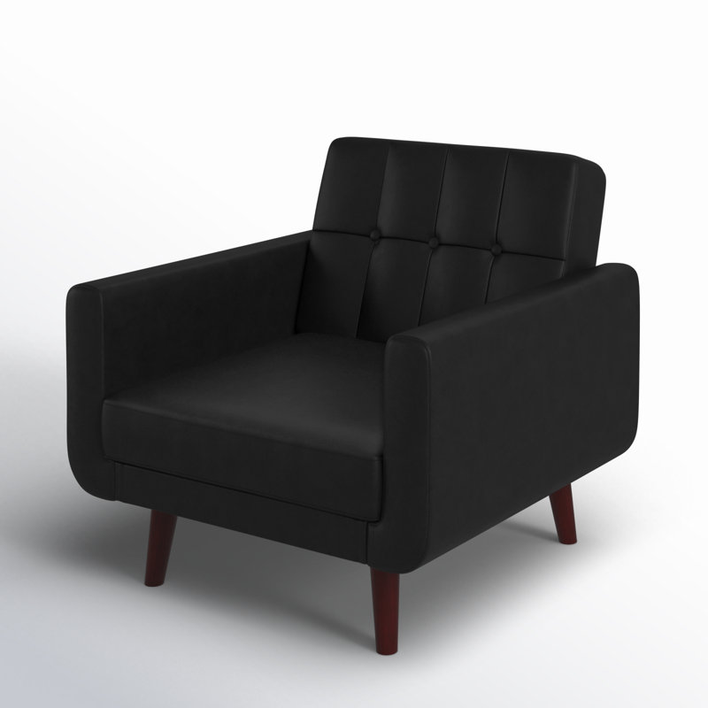Fauteuil capitonné Gaige, Noir