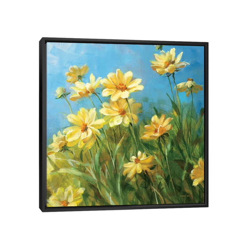 «Summer Field I» par Danhui Nai - reproduction d'art, Toile avec cadre noir, Aucun mat, H 18 po x l 18 po x 1,5 po