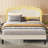Velvet Upholstered LED Bed With 2 Nightstands Set, USB/Type-C Charging Station, Adjustable Headboard, No Box Spring Needed-1731679337-1731679339