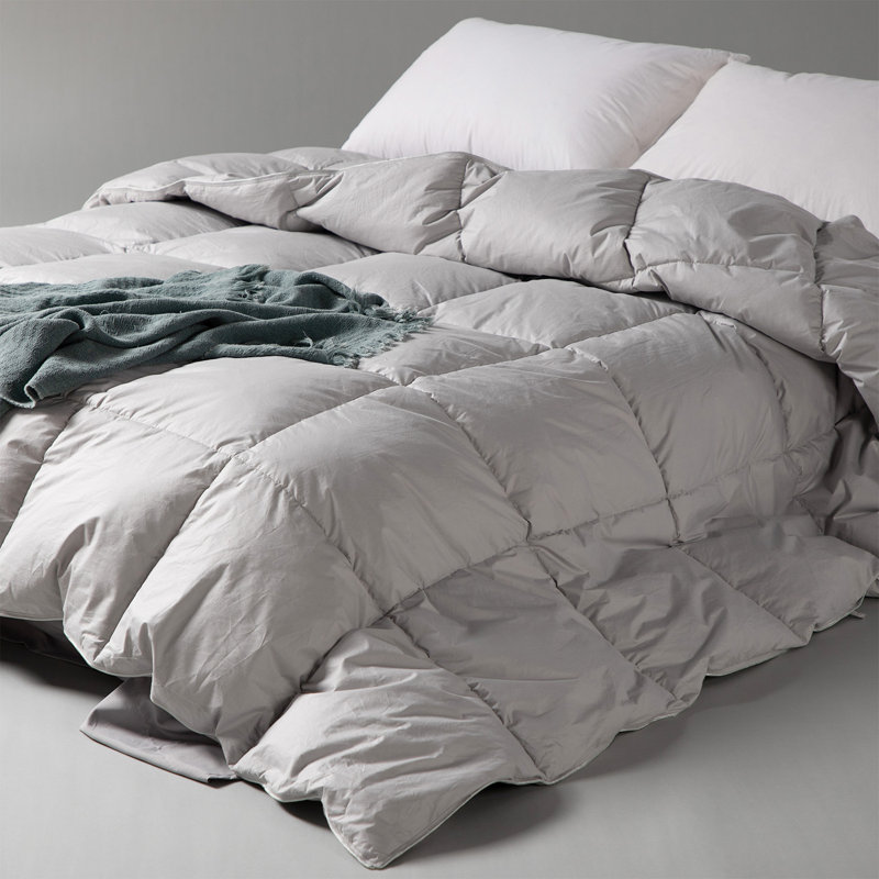 Cotton Baffle Box Stitch Comforter, Queen Comforter, White