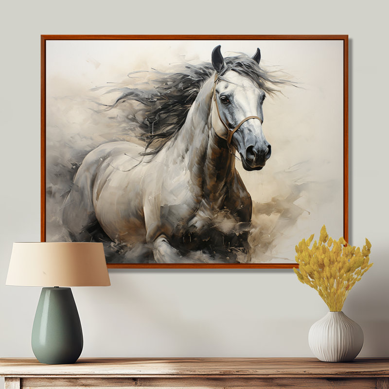 Hooves In Harmony Horse I On Canvas Print, Brown Floater Framed, 12" H x 20" W
