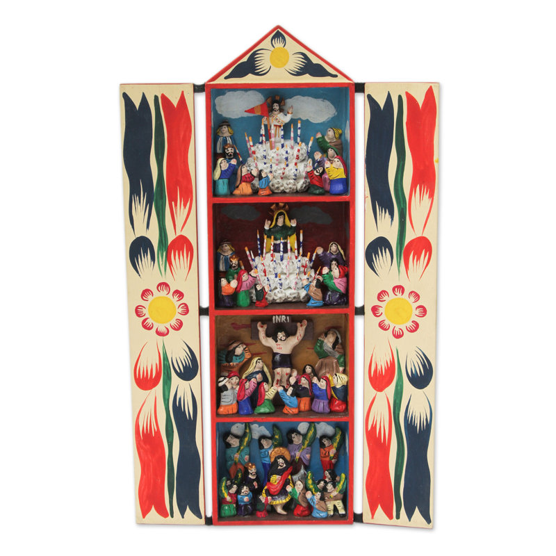 Ensemble de crèche de Noël Christian Retablo Diorama