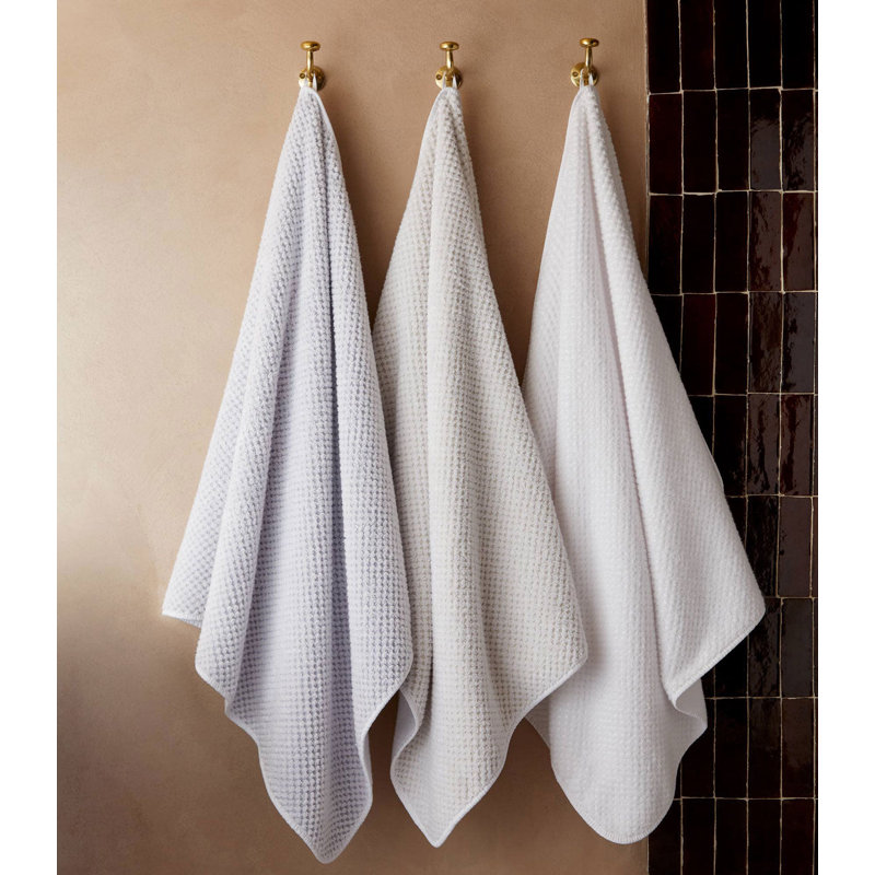 Catalina Jacquard Bath Towel Set, White
