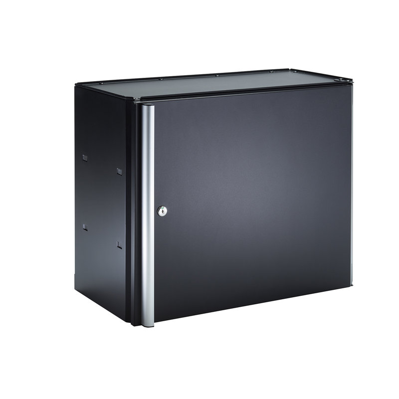 TRINITY Steel 1-Shelf Wall Mounted Garage Cabinet in Black (24 in W x 19 in H x 12 in D)