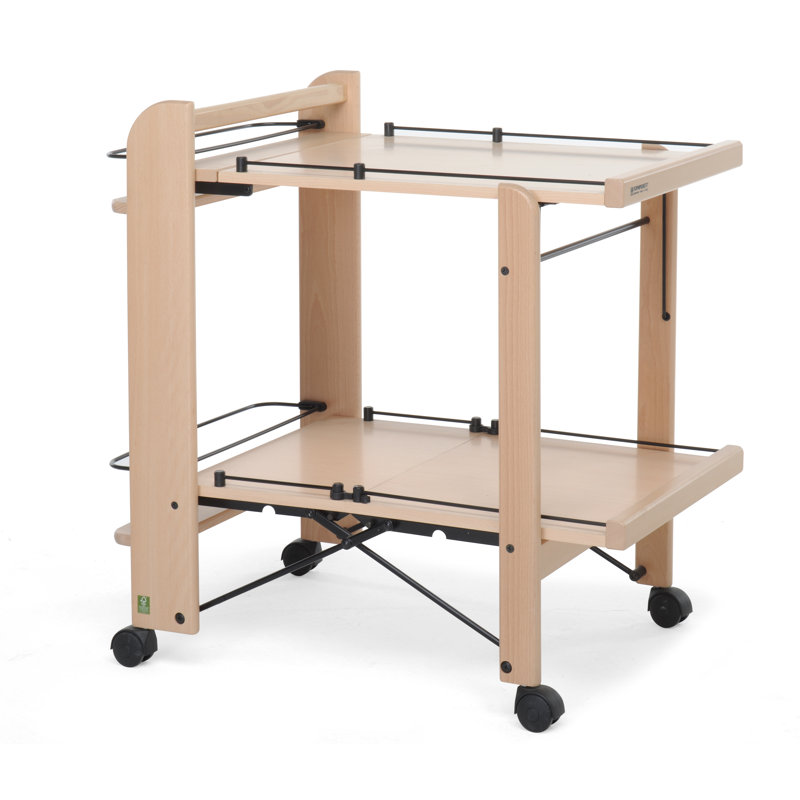Solid Wood Bar Cart, Beige