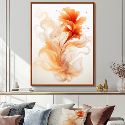 Watercolor Modern Floral in Orange - Print