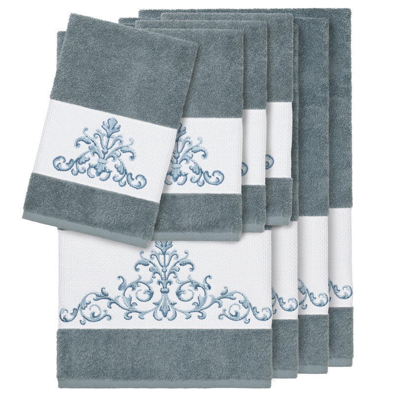8 Piece Turkish Cotton Towel Set, Teal