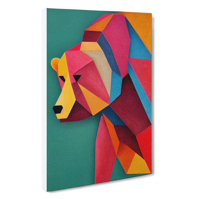 Amazing Bear Abstract - Wrapped Canvas Print, 50cm H x 35cm W x 3cm D